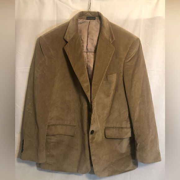 Stafford Corduroy 2 button closure lined blazer. Tan. Size 42. - Picture 1 of 8